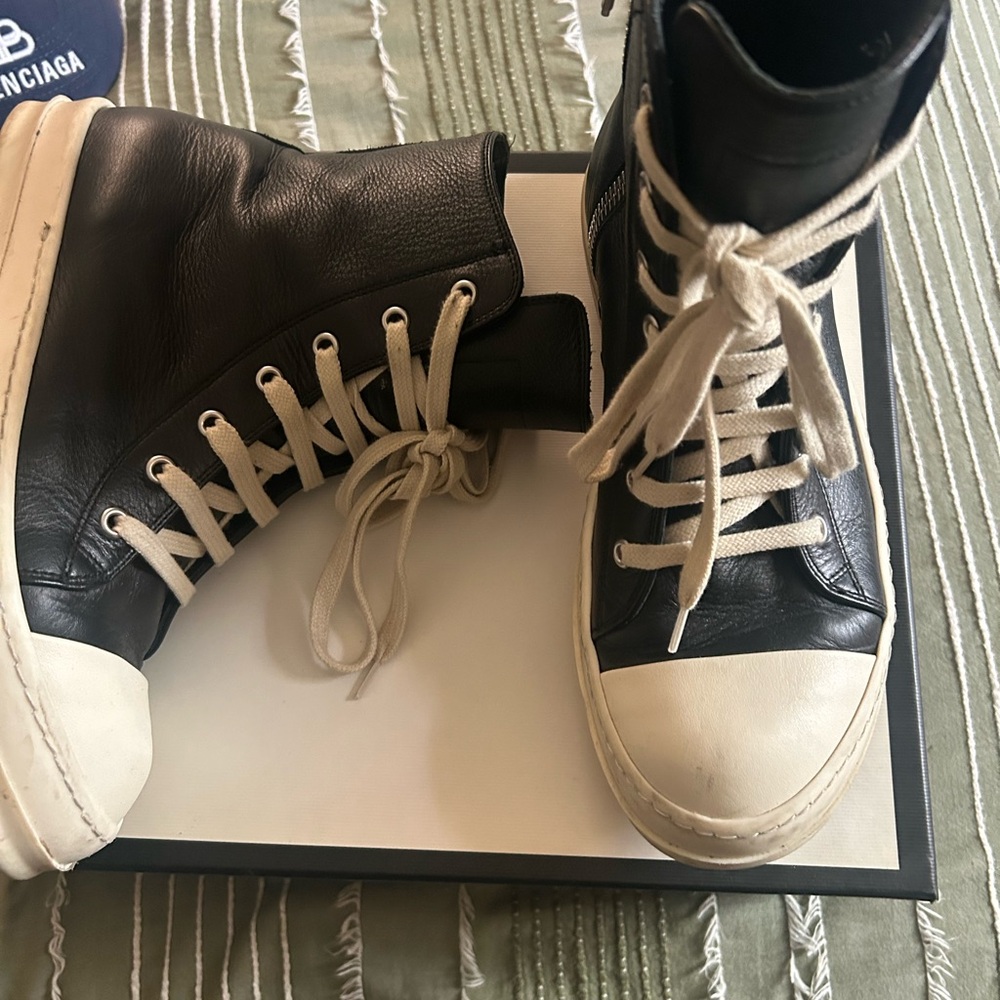 Black and White High-Top Sneakers